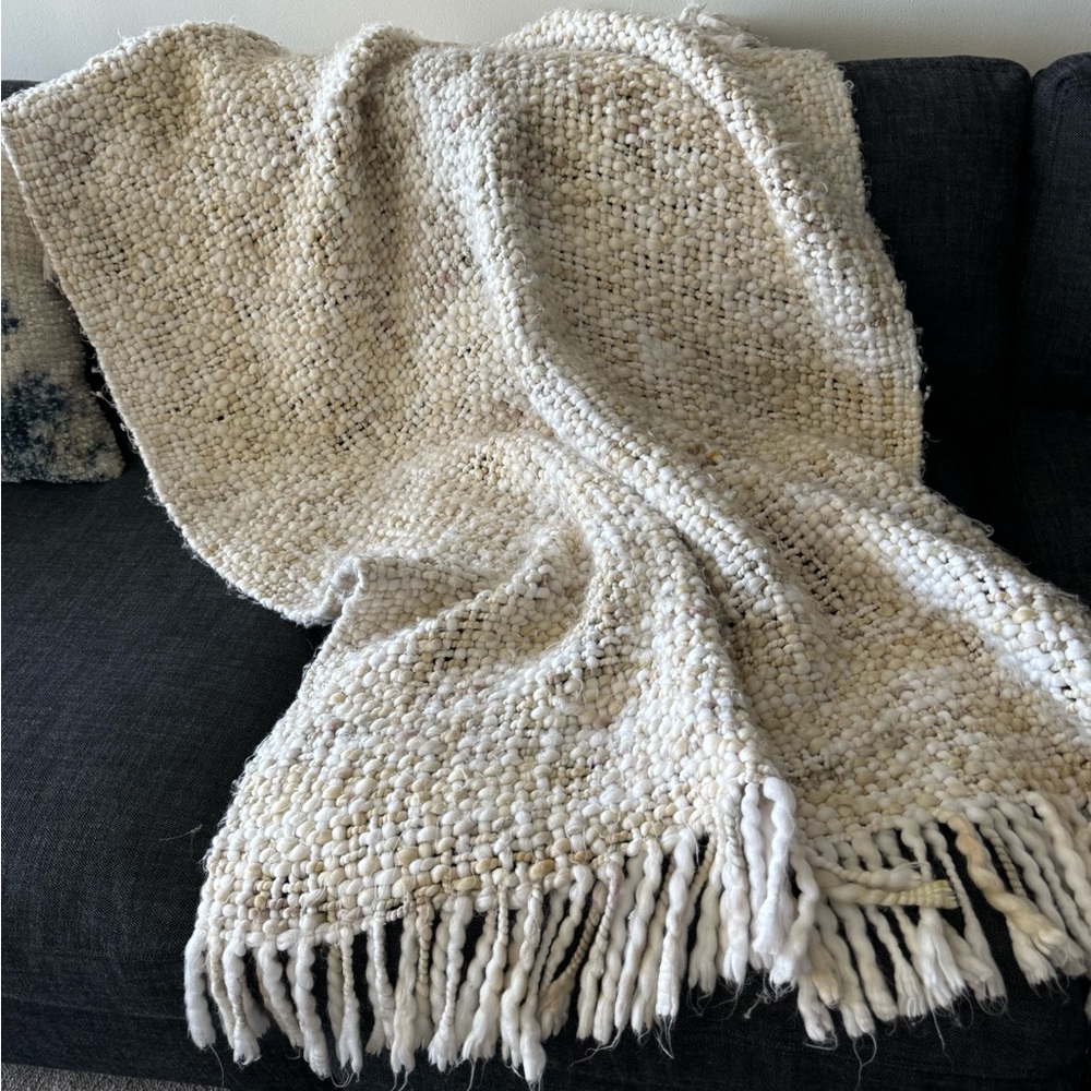 Selling a throw blanket, Marled Basketweave throw from west elm.